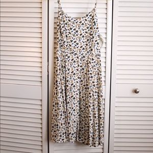 Blue and green white floral dress